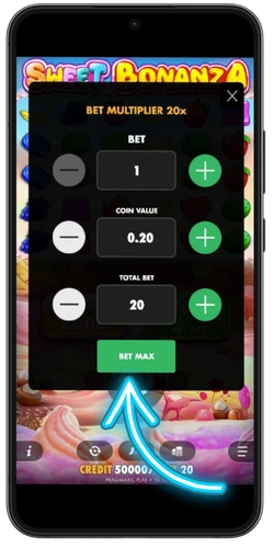Start met spelen door op de Spin-knop te drukken
