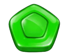 Groen vijfhoekig snoepje symbool Sweet Bonanza