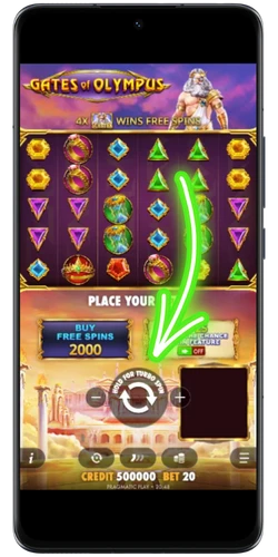 Start met spelen door op de Spin-knop te drukken